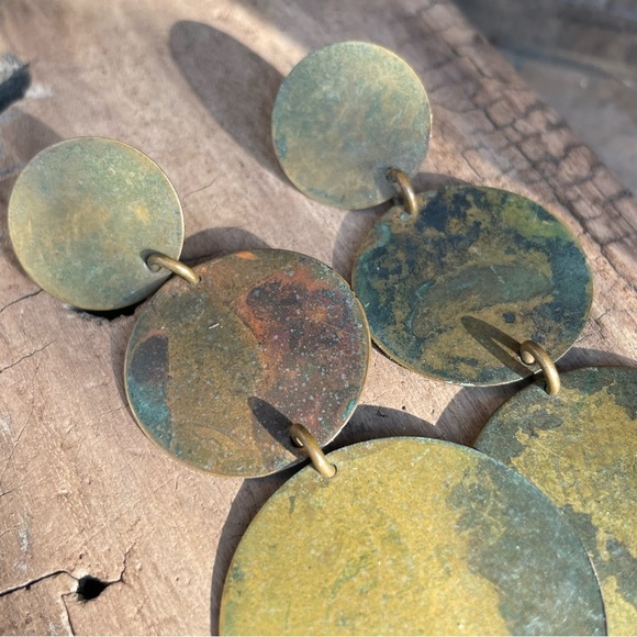 Vintage Artisan Drop Earring with Patina Discs - Picture 10 of 15